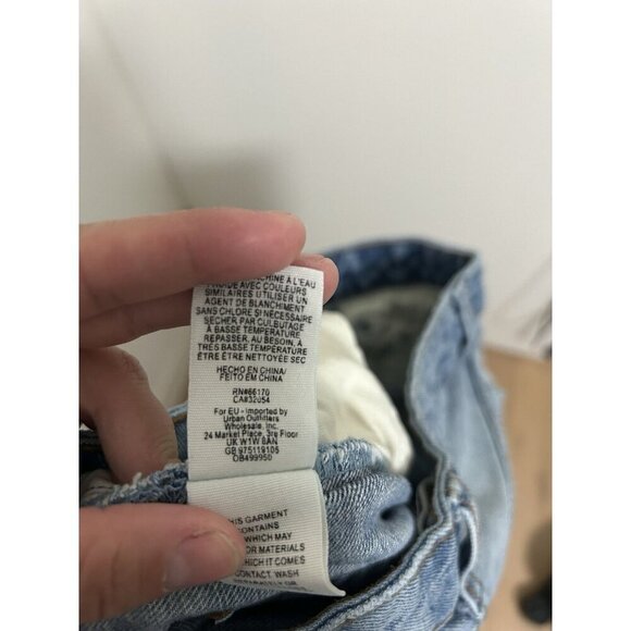 Free People Embroidered Floral Jeans Women’s 25 Boho Straight Leg Raw Hem - Picture 8 of 8